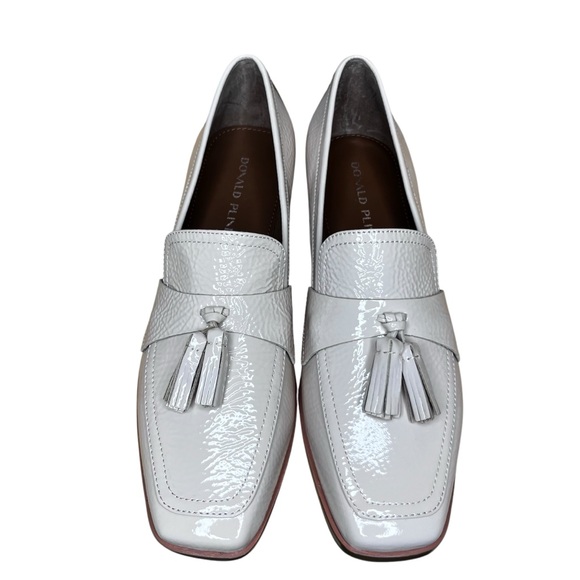 Donald Pliner Avici Crinkle Patent Leather Loafer in Putty NWT Size 8.5 - Picture 5 of 12